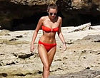 Miley Cyrus red bikini beach photos clips