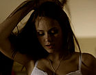 Nina Dobrev cleavage black bra and panty clips