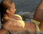 Jessica Alba tiny yellow bikini & wet clips