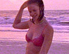 Joelle Carter sexy pink lingerie on a beach clips