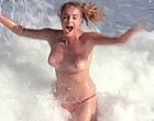Michelle Johnson topless in the ocean nude clips