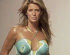 Rachel Hunter body paint & wet bikini shoot clips