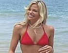 Brooke Burns red hot bikini at beach scenes videos