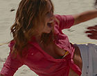 Jenna Fischer sexy peekaboo top on beach clips