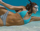 Jessica Alba underwater in sexy blue bikini clips