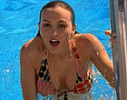 Leighton Meester deep cleavage in a bikini clips