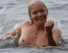 Sheryl Lee swimming topless in lake clips