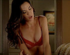 Odette Annable sexy cleavage in red lingerie clips