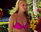 Kristen Renton cleavage in pink thong bikini clips