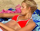 Maggie Grace sexy red bikini on the beach clips