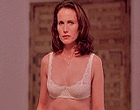 Andie MacDowell taking off her robe clips