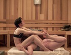 Lena Dunham licking pussy in a sauna clips