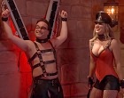 Kaley Cuoco dressed as a dominatrix clips