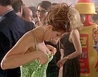 Jennifer Aniston cleavage in a green dress clips