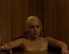 Emilia Clarke nude tits in bathtub & talking clips