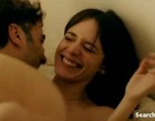 Stacy Martin flashing left boob during sex clips
