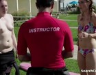 Lena Dunham exposing her breasts in public nude clips