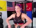 Eva Marie visible tits during workout videos