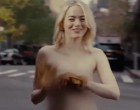 Emma Stone nude in public but covered clips