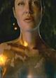 Angelina Jolie naked pics - exposes tits in movie beowulf