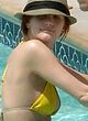 Ashlee Simpson paparazzi yellow bikini photos pics
