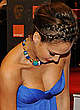 Jessica Alba cleavage in long blue dress pics