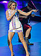 Kylie Minogue shows her legs on the stage pics