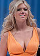 Kate Upton deep cleavage in orange dress pics