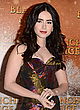 Lily Collins looks hot in a strapless dress pics