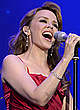 Kylie Minogue in red dress on the stage pics