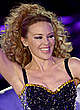 Kylie Minogue exposed her legs on the stage pics