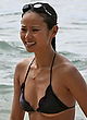 Jamie Chung wearing tiny bikini at a beach pics