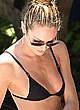 Candice Swanepoel wearing black bikini in miami pics