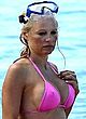 Pamela Anderson see through bikini beach shots pics