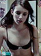 Emma Roberts sexy black lingerie scenes pics
