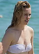 Melissa George in tube white see-thru bikini pics