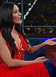 Olivia Munn in red dress at late show pics