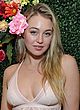 Iskra Lawrence busty in sheer plunging top pics
