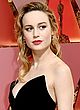 Brie Larson busty in black strapless dress pics