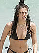 Lourdes Leon in black bikini on a beach pics
