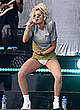 Rita Ora upskirt to pants at a stage pics