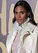 Cindy Bruna naked pics - breasts in white lace blouse
