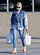 Emma Roberts grocery run in denim outfit pics
