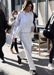 Kendall Jenner sexy, all-white outfit outdoor pics