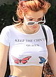 Bella Thorne naked pics - goes braless in white t-shirt