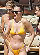 Rumer Willis see through yellow bikini pics