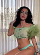 Malu Trevejo naked pics - see through green top, posing