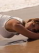 Kara del Toro naked pics - see-through top at the beach