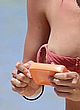 Kendal Schuler naked pics - slight nip slip at the beach