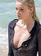 Elsa Hosk wore sheer top at the beach pics